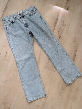 MANGO MNG Jeans Women's Mid Rise Straight Leg Denim Size 12